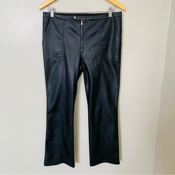 David Lerner NY Faux Vegan Leather Dress Pant Straight Leg  Ankle Pant Small - Picture 2 of 12